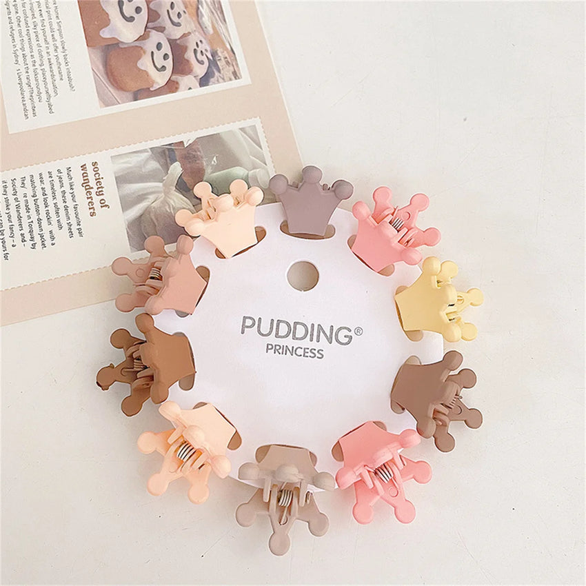 10Pcs/Set Mini Cute Oatmeal Color Clip Hyuna Style Solid Color Hair Clip Children's Bangs Broken Hair Clip Hair Accessories
