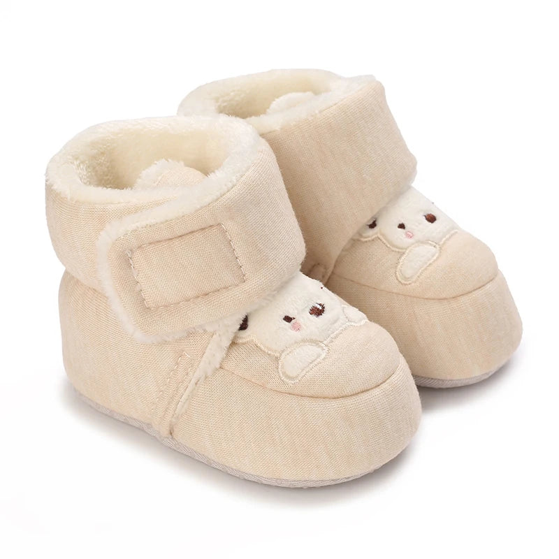 Winter New Cute Cartoon Baby Booties Boy Girl Boots Cotton Soft-Sole Non-Slip Warm Toddler First Walkers Infant Crib Shoes