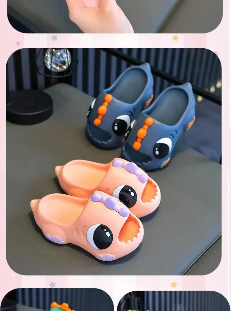/Summer Aged 2-12 Children Slippers Cute Cartoon Dinosaur Beach Sandal For Kids Boys Girls Flip Flops Non-Slip Indoor Home Shoes