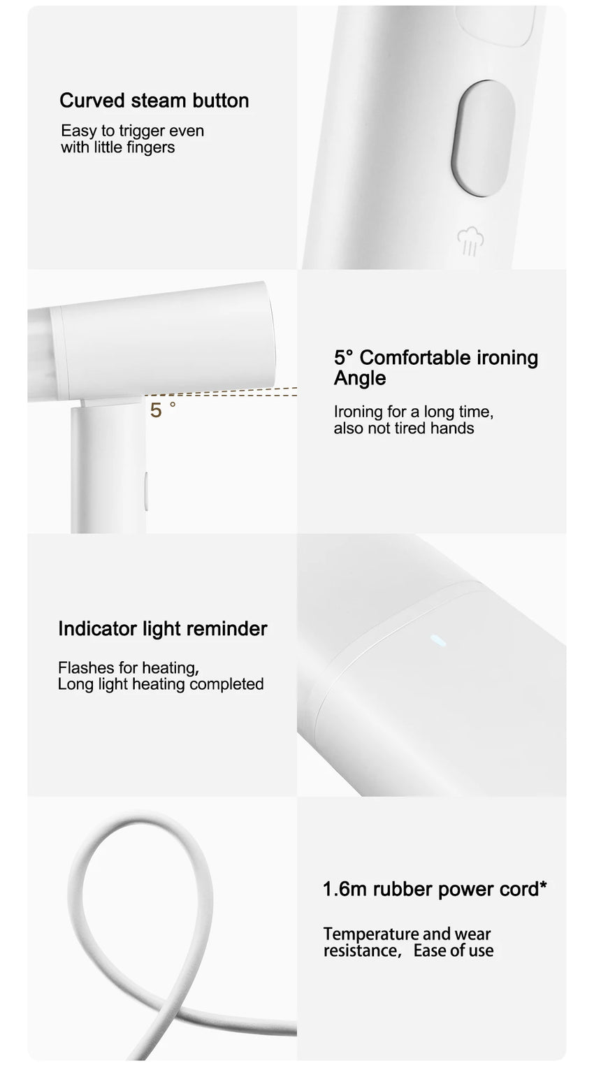 MIJIA Handheld Garment Steamer 2 iron Home Electric Steam Cleaner Portable Foldable Mite Removal Flat Ironing Machine