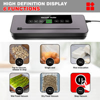 Vacuum Sealer Machine with 10 Sealer Bags and Built-in Cutter, 5 Modes One-touch Sealing for Sous Vide Cooking Dry & Moist Foods