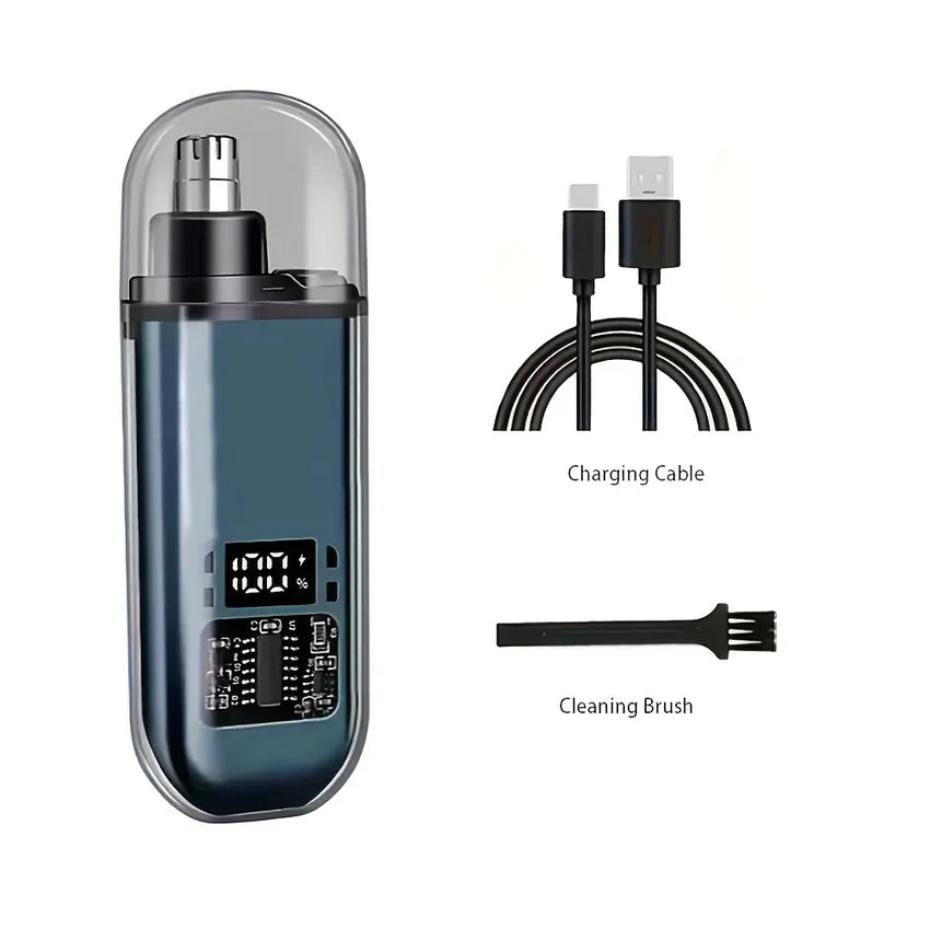 USB Rechargeable Nose & Ear Hair Trimmer for Men, Portable Mini Compact Design with Fast Charge, Electric Grooming Kit