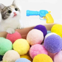 1 Set Cat Toy Interactive Pet Training Play Plush Toy  Funny Kitten Puppy Shooting Balls Games Pet Supplies Cat Accessories