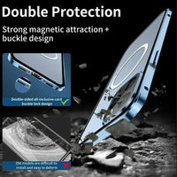 Metal Magnetic Anti Peeping Privacy Case For iPhone 17 16e 15 14 13 12Pro Max Magsafe Case 360 Protection Shockproof Phone Cover