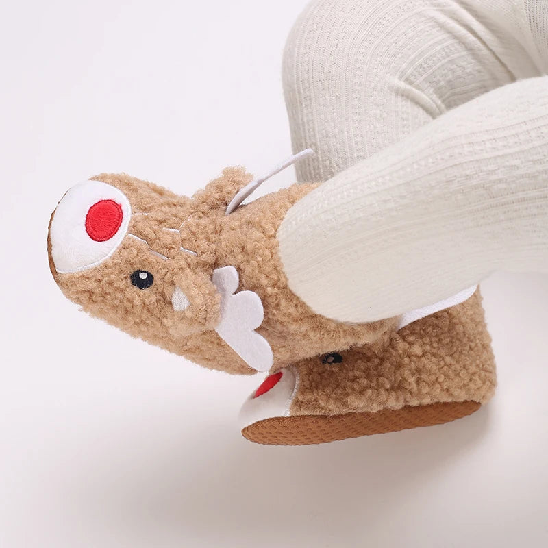 Winter New Cute Cartoon Baby Booties Boy Girl Boots Cotton Soft-Sole Non-Slip Warm Toddler First Walkers Infant Crib Shoes