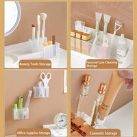 lipstick storage box, makeup brush storage,  wall mounted transparent ,three compartment classified lipstick rack, lipstick box