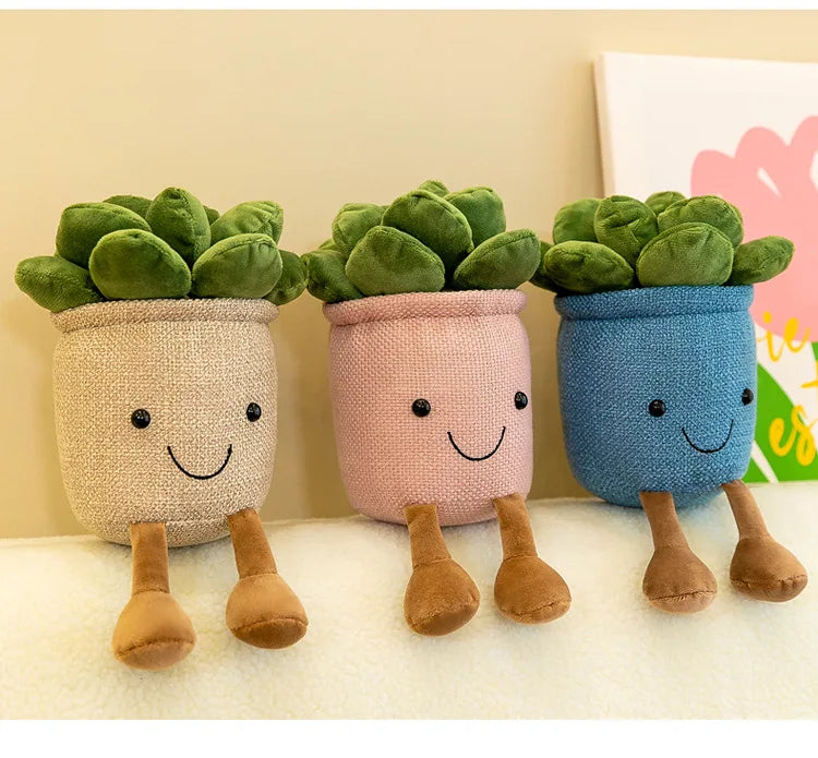 Halloween Christmas Creative Simulation Plants  Succulent Plush Greenery Ornaments Catching Machine Rag Dolls Home Accessories