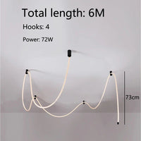 Modern LED Line Light Designer DIY Chandelier for Loft Villa Duplex Living Room Exhibition Hall Creative Art Home Lighting