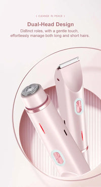 Electric Rerchargeable Lady Razor Double-Headed Waterproof Bikini Trimmer Shaver 2-In-1 Body And Facial Hair Removal Trimmer