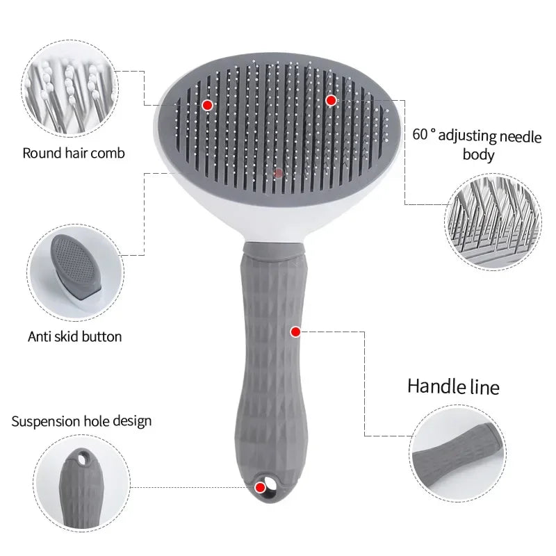 Stainless Steel Pet Hair Remover Brush for Dogs Cats Professional Deshedding Grooming Tool Home Pet Supplies Cat Dog Accessories