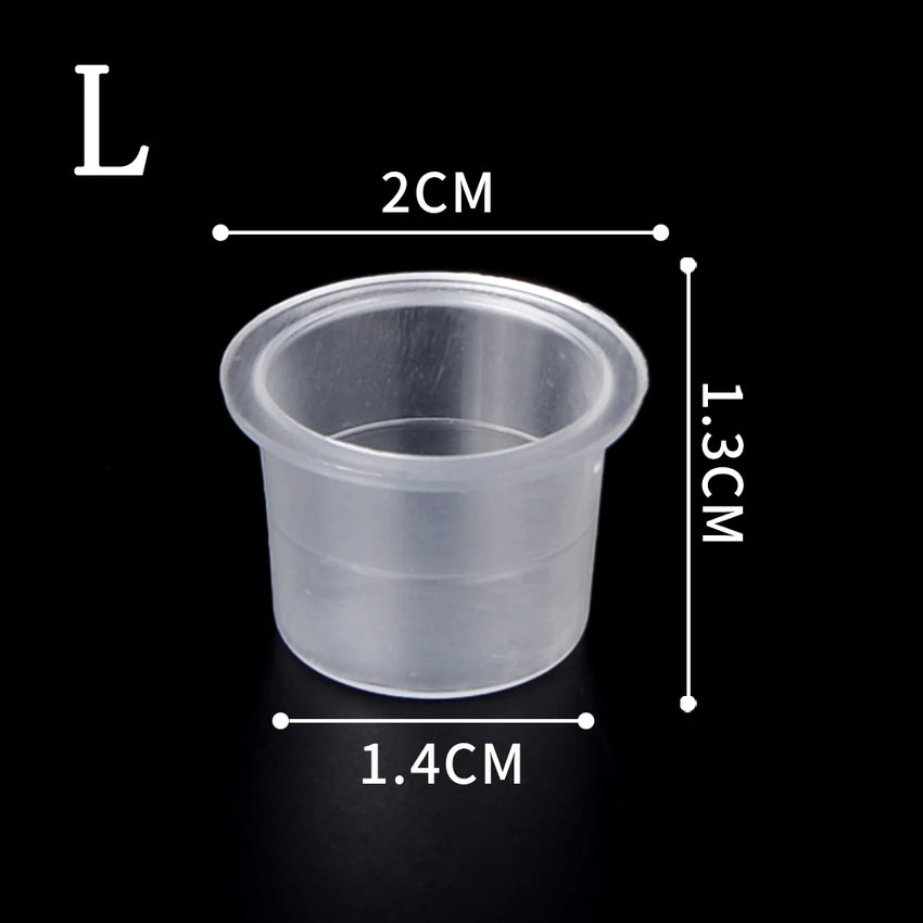 100Pcs POSEIDON Tattoo Ink Cups High Quality Plastic Disposable Pigment Clear Permanent Makeup Tattoo Accessory Tattoo Ink Cups