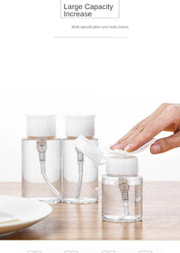 Refillable Bottles Push-type Bottling Push Down Empty Pump Dispenser Bottle for Nail Polish and Makeup Remover Bottle Packaging