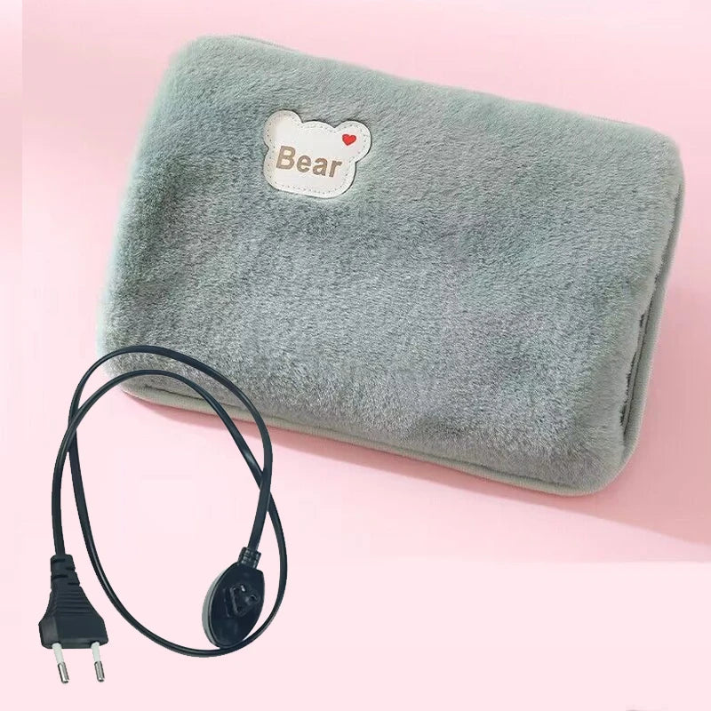Electric Hot Water Bag Home Heater Soft Winter Hand Warmer Reusable Bottle EU Plug Rechargeable Pocket Warmer Home Office