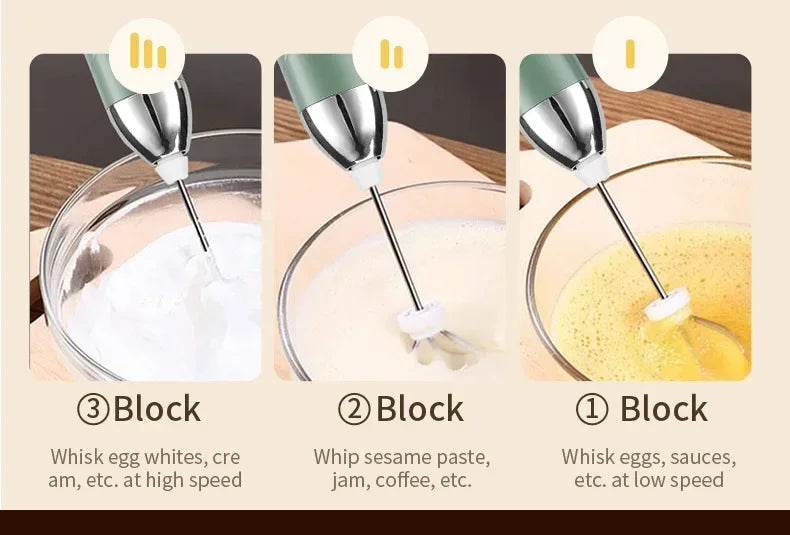 TINSOL 2025 New Wireless Mini Handheld Milk Frother Type-C Rechargeable Coffee Frother Portable Kitchen Cooking Tool Foam Mixer