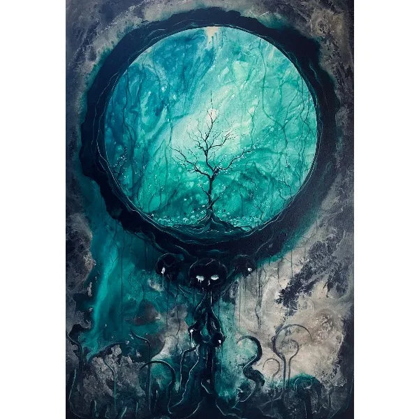 1pc frameless Surreal Colourful Landscape Poster Vintage Dark Forest Mountain Fall Scenery Canvas Painting Wall Art for Livin