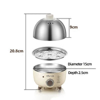 360W Electric Egg Boiler Breakfast Machine Multicooker Steamer Automatic Egg Cookers Home Egg Custard Steaming Cooker with Timer
