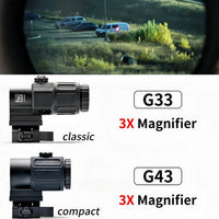 Tactical  G33 G43 G45 Sight Fixed 3X 5X Magnifier Scope with Quick Disassembly and Flipping for Airsoft Hunting Collimator