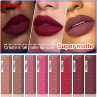 Matte Velvet Lipstick Lip Gloss Waterproof Smooth Long-Lasting Non-sticky Non-transfer Deep Red Nude Y2K Daily&Party Makeup Gift