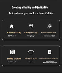 5000W Household Concave Induction Cooker High Power Intense Fire Non-Radiative Multifunction Stir Frying Electric Stove