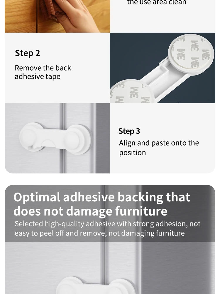 10Pcs Baby Safety Lock - Cabinets, Rooms & Drawers Anti-trap Protection Lock Multifunctional Baby Safety Lock Baby Safety Lock