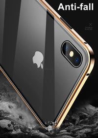 Magnetic Tempered Glass Privacy Metal Case For iphone 17 16 15 14 13 12 XR 11 ProMAX 16 E 360 Magnet Antispy Protective Cover