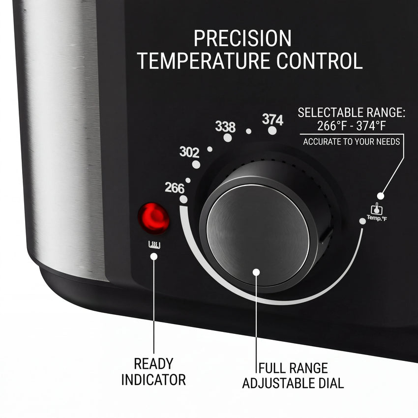 1.5L Electric Deep Fryer with Temp Control, Removable Lid With Odor Filter And Viewing Window, Immersion Frying Basket