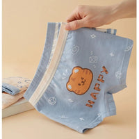Cotton Kids Underwear 2023 Korean Cartoon Car Boxers for Boys Teenage Plaid Panties Shorts Boy Cute Underpants 2 4 8 12 14 Years