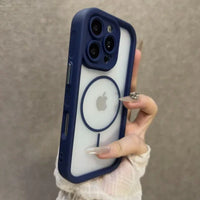Trendy 2 in 1 Skin Feel Case for iPhone 17 Air 16 15 14 12 13 Pro Max For MagSafe Wireless Charging Shockproof Protection Funda