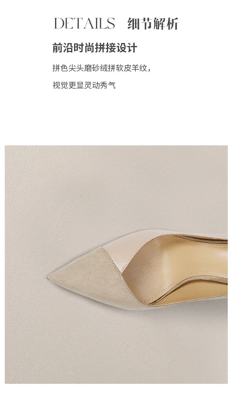 Nude High Heels Women's 2026 New Celebrity Niche Color Matching French Pointed Single Shoes Women's Stiletto