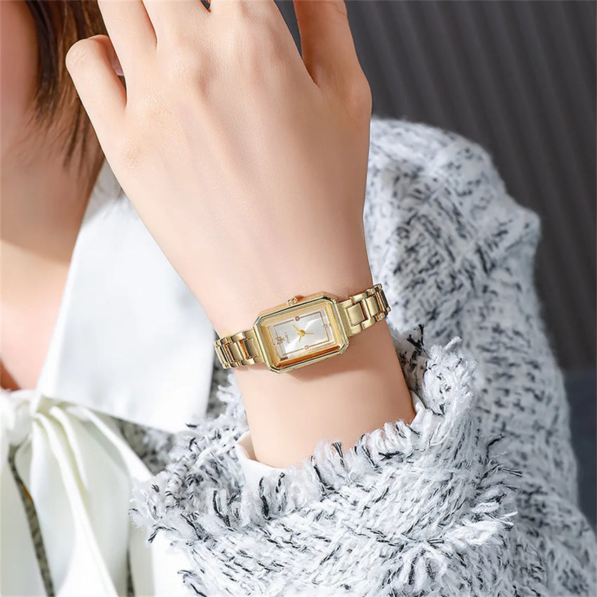 Women Watch Light Luxury Brand Stainless Steel Strap Ladies Fashion Quartz Watches Business Female Clock Bracelet UTHAI