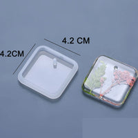 1/6/10pcs DIY Keychain Pendant Silicone Mold Set Crystal Epoxy Resin Mold Round Rectangle Pendants Jewelry Making Casting Mould