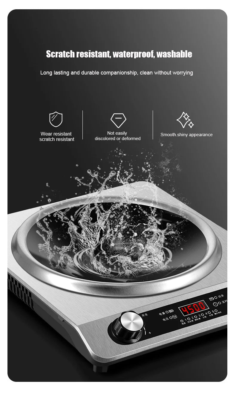 5000W Household Concave Induction Cooker High Power Intense Fire Non-Radiative Multifunction Stir Frying Electric Stove