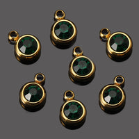 20pcs 6mm Stainless Steel Rhinestone Beads Gold Color Crystal Charms Pendants for Necklace Bracelet Jewelry Making Charm 2030