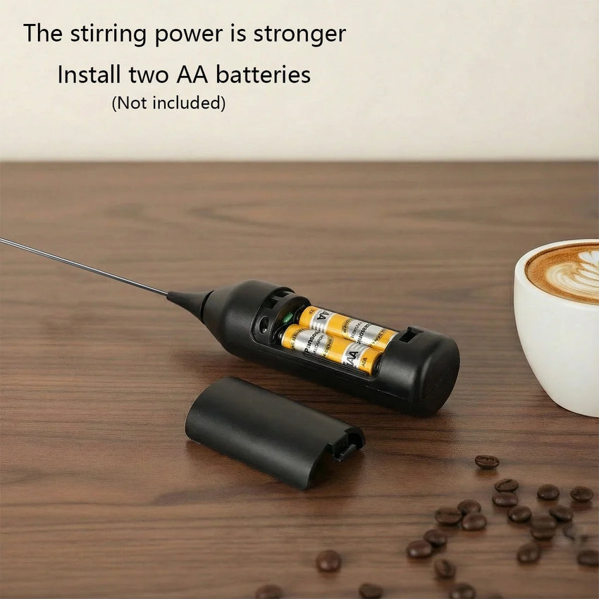 Electric milk frother, milk frother battery, AA size electric coffee mixer, egg beater, cream mixer, cooking tool mixer