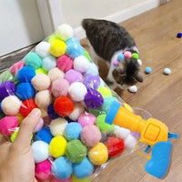 1 Set Cat Toy Interactive Pet Training Play Plush Toy  Funny Kitten Puppy Shooting Balls Games Pet Supplies Cat Accessories