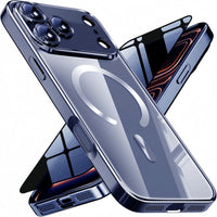 Luxury Electroplated Cover Bumper With Magnetic  Case For iPhone 17 Pro Max、17，With Privacy Screen Protector Full Camera Cover