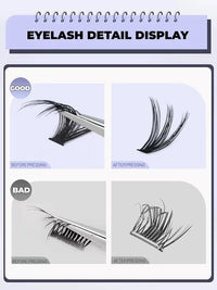 DIY Clusters Lash Kit Full Set 8-16mm Mix Bond&Seal Tweezers Lash for Self Application Makeup Individual Eyelash Extensions