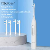 H2ofloss Sonic Electric Toothbrush For Adults 2000mAh Large Battery Ultrasonic Rechargeable 5 Modes IPX7 Waterproof Oral Clean