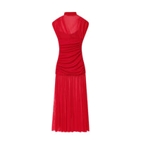 KONDALA 2026 Spring Summer Elegant Women Dresses Wedding Guest Ladies Patch Work Tulle Dresses Valentine‘s Day Woman Dresses