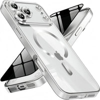 Luxury Electroplated Cover Bumper With Magnetic  Case For iPhone 17 Pro Max、17，With Privacy Screen Protector Full Camera Cover