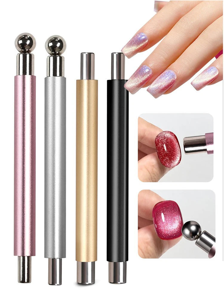 Strong magnetic Long Double Head Nail Magnet Tool Pens Magnetic Cat Eye Gel Polish Nail Art Kit for DIY Salon Studio 2030