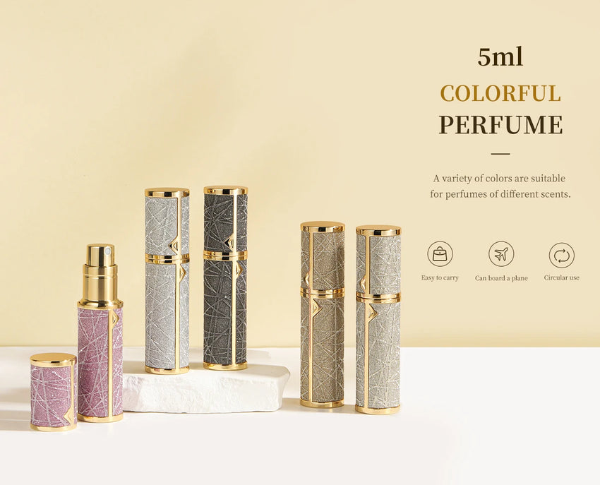 5ML Portable Compact Leather Perfume Bottle Multipurpose Sprayer Refillable Empty Perfume Atomizer for Travel Spray Bottle 1PC