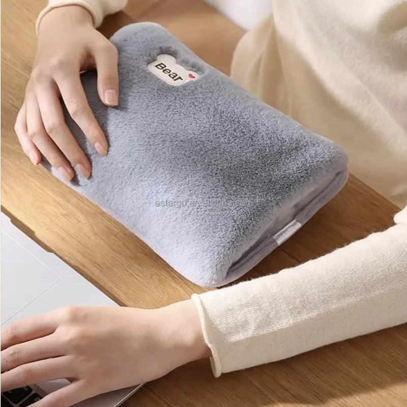Electric Hot Water Bag Home Heater Soft Winter Hand Warmer Reusable Bottle EU Plug Rechargeable Pocket Warmer Home Office