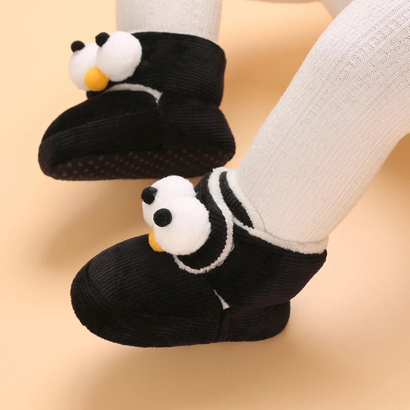 Winter New Cute Cartoon Baby Booties Boy Girl Boots Cotton Soft-Sole Non-Slip Warm Toddler First Walkers Infant Crib Shoes