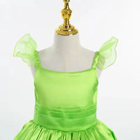 Girls Party Dresses Fairy Green Costume for Girl Tinkerbell Children Clothing Princess Elf Birthday Ball Gown Wing Dresses