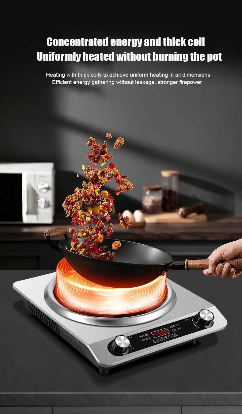 5000W Household Concave Induction Cooker High Power Intense Fire Non-Radiative Multifunction Stir Frying Electric Stove