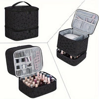 Cross-border explosion Double-layer storage Height cosmetic bag Large capacity portable toilet bag Cosmetic bag Nail polish stor