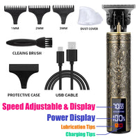 USB Fast Charging Hair Cutting Machine Electric Hair Clipper Portable Shaver Barber Professional Barber T9 Vintage Hair Trimmer