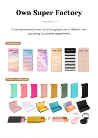 MASSCAKU New Brown 3D/4D/5D W Shaped Eyelash Extensions 8-15mm Mix Length Hand-Woven Premade Volume Fans Cilios for Makeup Tools