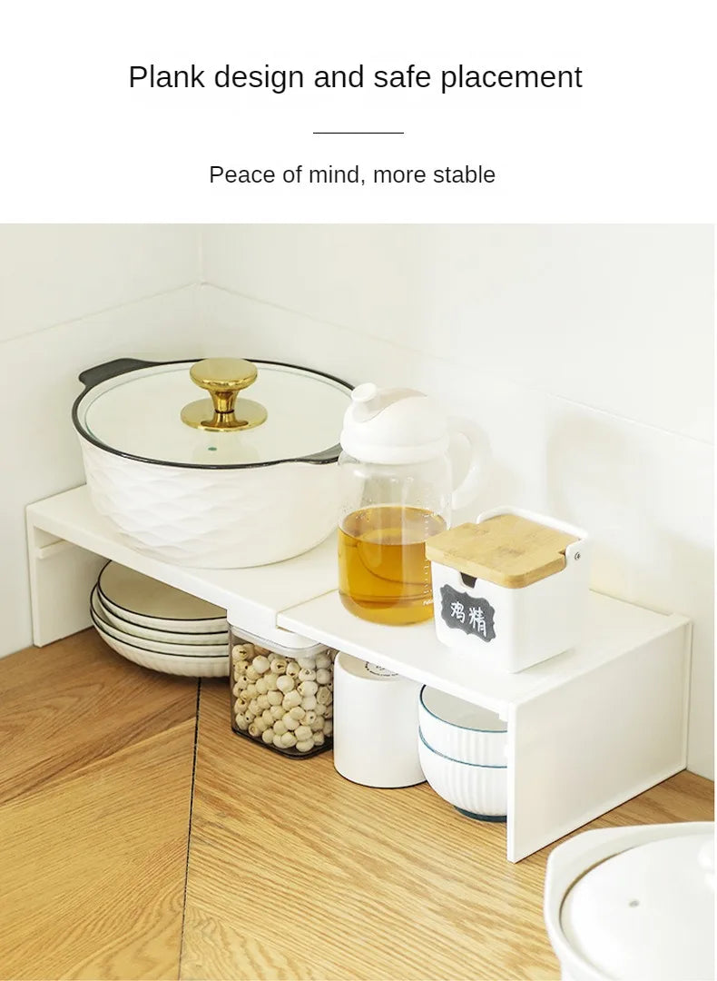 Kitchen Cupboard Organizer Retractable Cabinet Shelf Seasoning Bottle Spice Rack Dish Shelf Kitchen Accessories Storage 2030